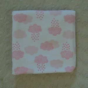 Child Of Mine by Carter's Pink Rain Cloud Baby Receiving Blanket White Flannel